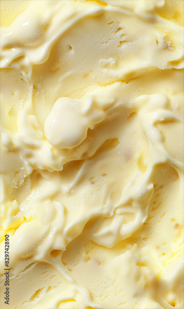 pina colada ice cream surface close-up shot, a closeup of the pina colada ice cream texture, featuring its creamy base with a light yellow color and hints of pineapple and coconut pina colada ice cream surface close-up shot, a closeup of the pina colada ice cream texture, featuring its creamy base with a light yellow color and hints of pineapple and coconut