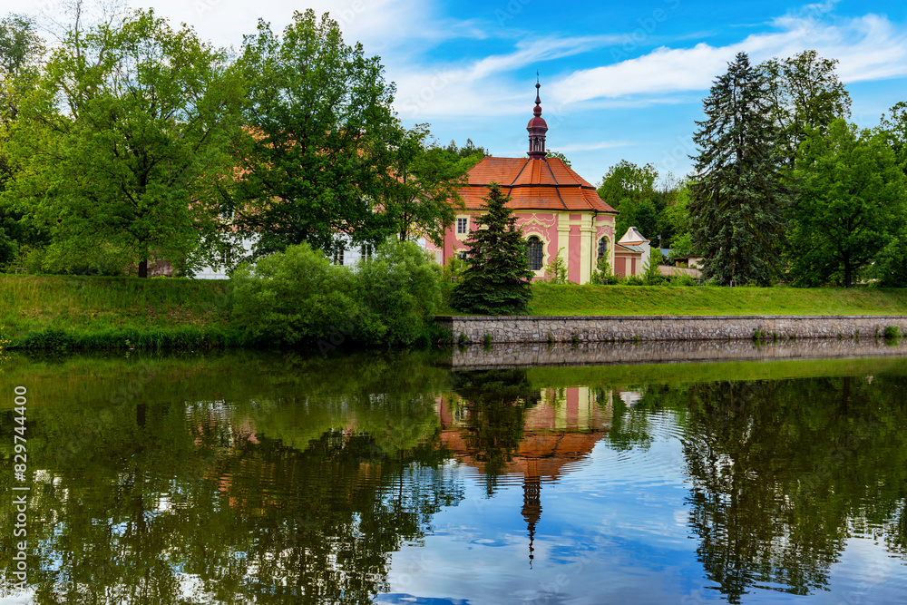 A castle Mitrowicz on the bank of the Luznice river in South Bohemia. A castle Mitrowicz on the bank of the Luznice river in South Bohemia.