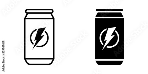 Energy Drink Can icon set. for mobile concept and web design. vector illustration
