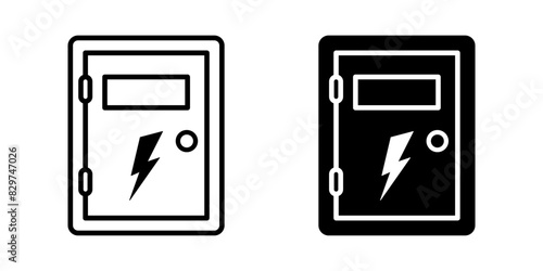 Electrical power switch panel box icon set. for mobile concept and web design. vector illustration