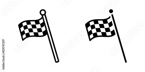 Race flag icon set. for mobile concept and web design. vector illustration