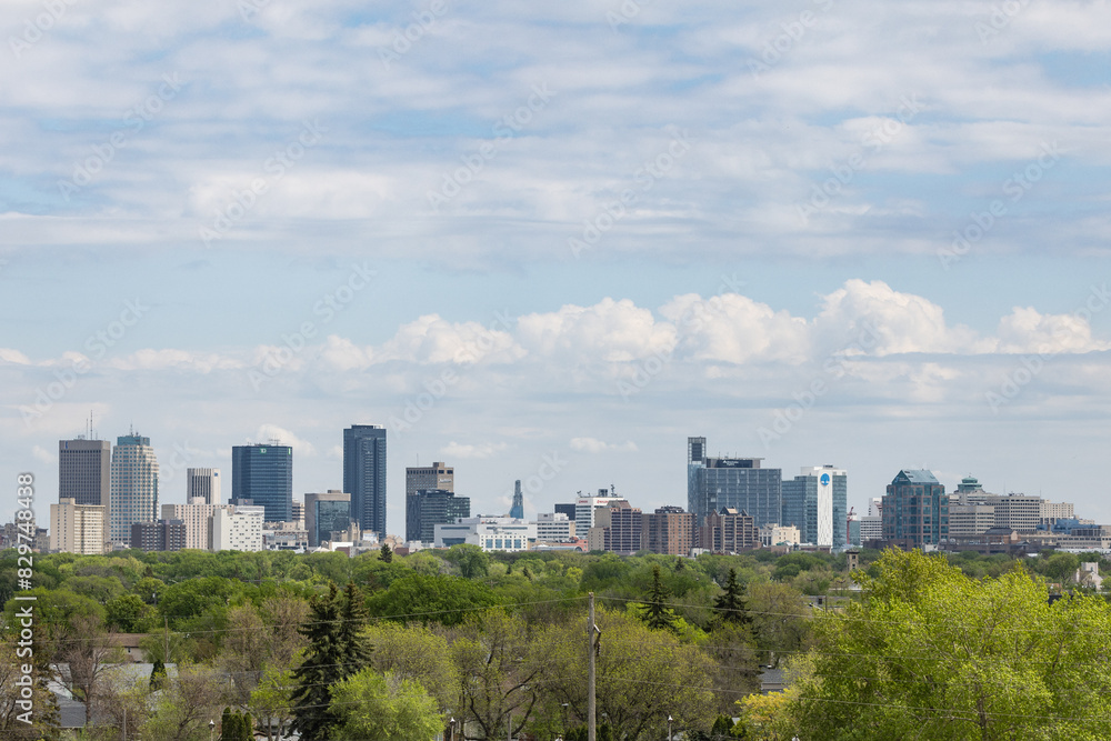 Aerial view of downtown Winnipeg, Manitoba, Canada, seen from Westview Park Aerial view of downtown Winnipeg, Manitoba, Canada, seen from Westview Park