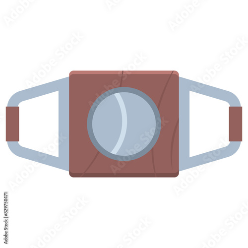 Cigar slicing tool vector cartoon illustration isolated on a white background.