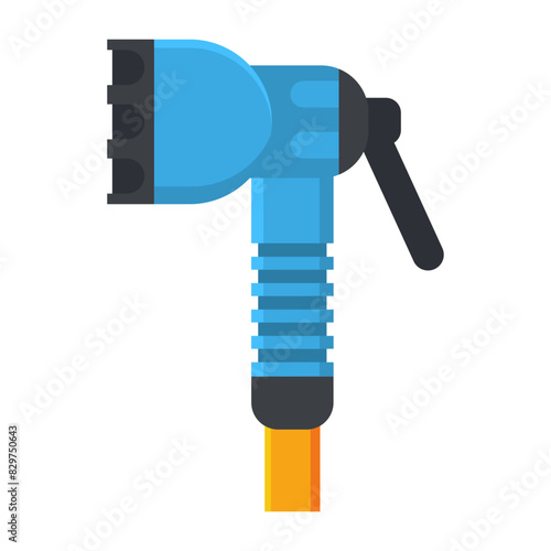 Garden hose spray nozzle vector cartoon illustration isolated on a white background.