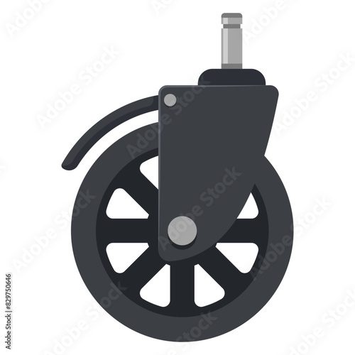 Gaming chair wheels with lock vector cartoon illustration isolated on a white background.