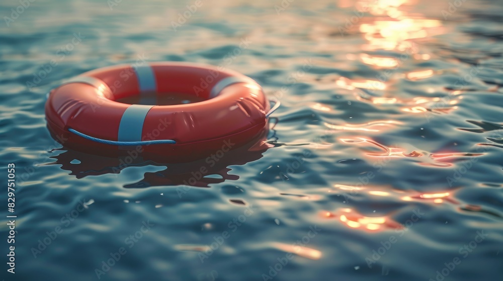 The depiction of a flotation device