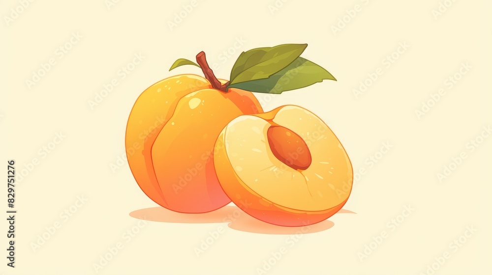 Icon of an apricot for use in both web and print design Icon of an apricot for use in both web and print design