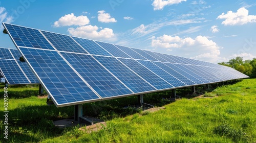 planta solar gigante en medio de la naturaleza, energías limpias