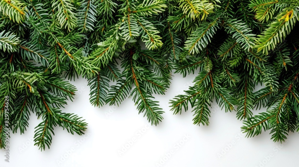 A row of evergreen trees with green leaves and brown tips. The leaves are arranged in a way that creates a border or frame. Concept of natural beauty and tranquility, as the trees are a symbol of life A row of evergreen trees with green leaves and brown tips. The leaves are arranged in a way that creates a border or frame. Concept of natural beauty and tranquility, as the trees are a symbol of life