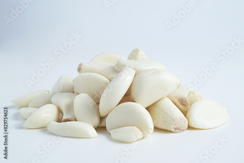 garlic close up isolated on white