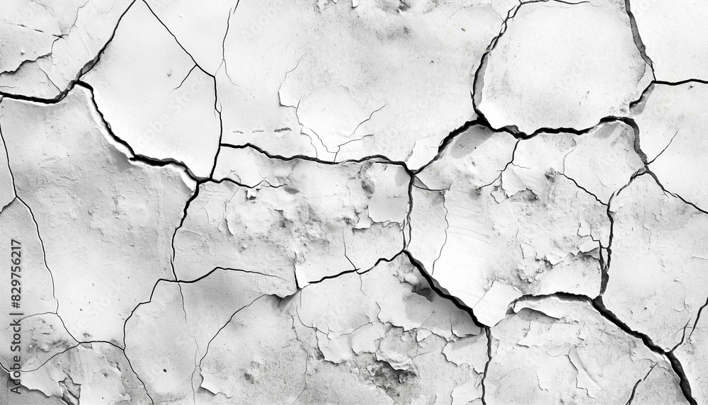 Cracked white wall details, old wall with cracked plaster, stained glass background Cracked white wall details, old wall with cracked plaster, stained glass background