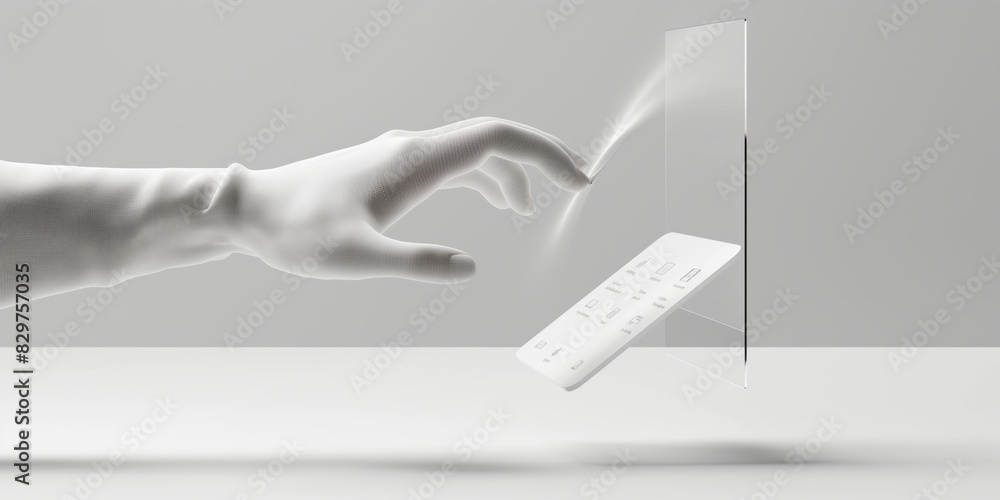 a pure white ultra realistic hand interacting a pure white ultra realistic hand interacting