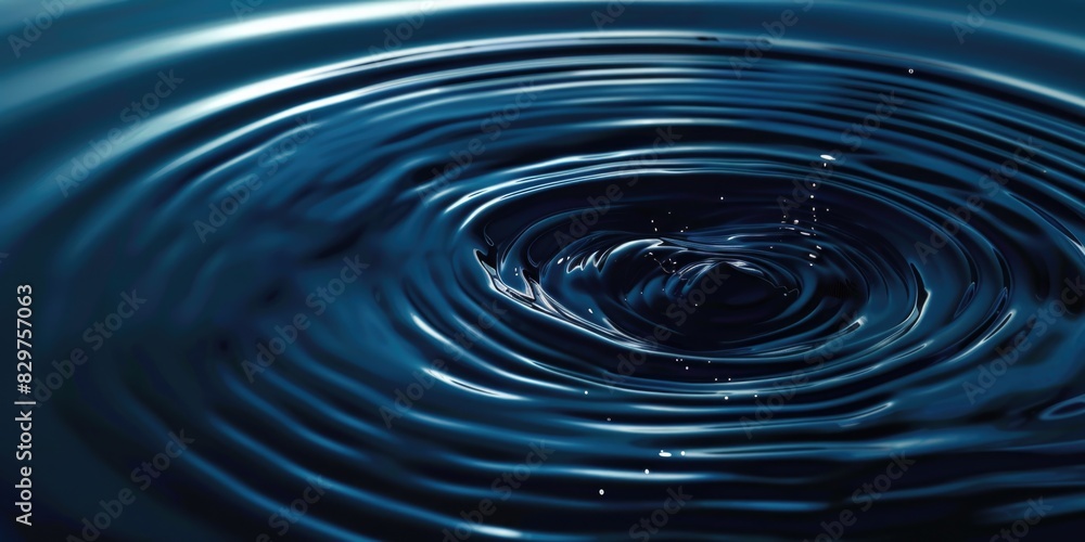 A large blue wave of water with ripples. The water is calm and peaceful. Concept of tranquility and serenity A large blue wave of water with ripples. The water is calm and peaceful. Concept of tranquility and serenity