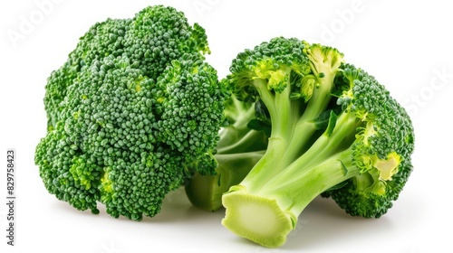 Small broccoli cabbage vegetable on white background