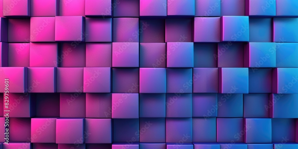 A wall of pink and blue blocks with a blue background. The blocks are arranged in a way that creates a sense of depth and texture. The colors of the blocks and the background create a vibrant A wall of pink and blue blocks with a blue background. The blocks are arranged in a way that creates a sense of depth and texture. The colors of the blocks and the background create a vibrant