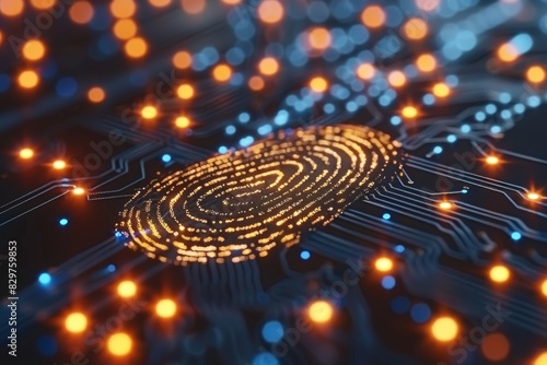 Golden fingerprint symbolizing unique identity and secure access  emphasizing the importance of biometric technology.