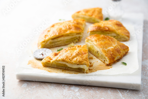 Traditional potato pie with cheese