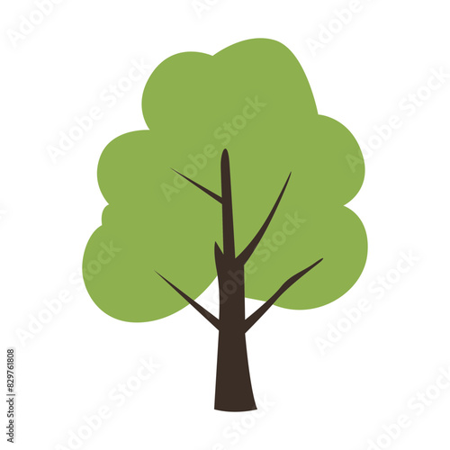 Tree vector illustration flat minimalism