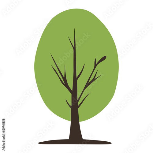 Tree vector illustration flat minimalism