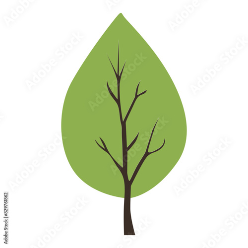 Tree vector illustration flat minimalism