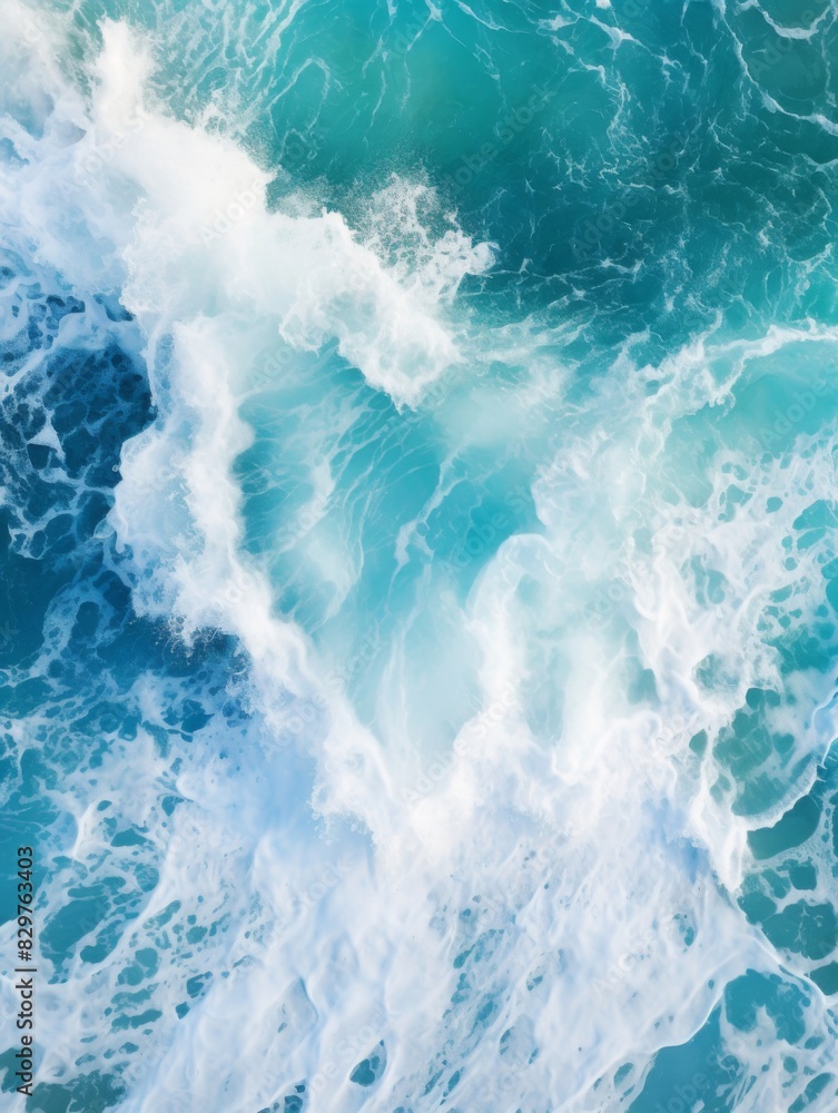 Obraz premium Overlooking the undulating waves on the sea surface