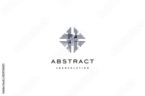 Template abstract technical logo design solution 