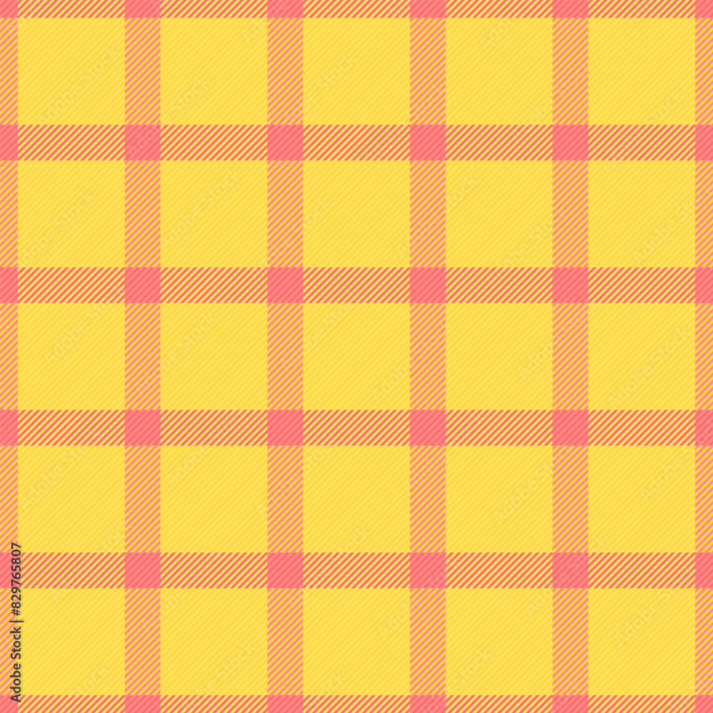 Ribbon background check vector, creative tartan textile pattern. Layout seamless plaid fabric texture in yellow and red colors. Ribbon background check vector, creative tartan textile pattern. Layout seamless plaid fabric texture in yellow and red colors.