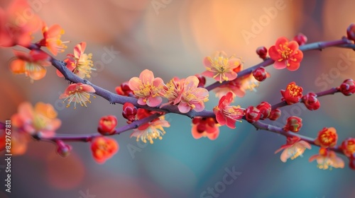 Blossoming Cornelian Cherry Flowers photo