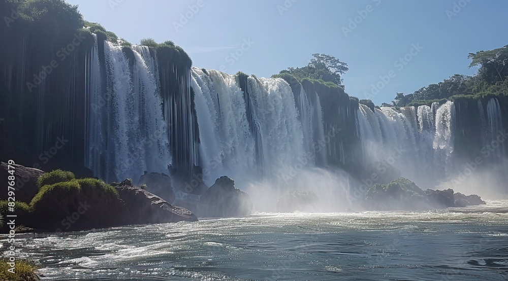 Iguazu Falls on the border of the Argentine and Brazilian Iguazu National Parks. Iguazu Falls on the border of the Argentine and Brazilian Iguazu National Parks.