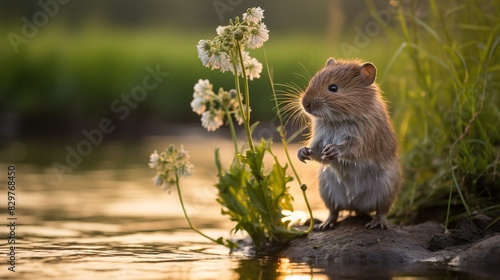 hamster with plant