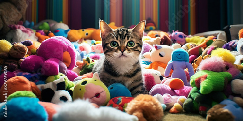 Katze mit Spielzeug  photo