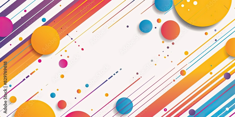 abstract flat vector background with stripes and circles in vibrant colors on a white background. The design uses colorful, flat shapes including geometric forms abstract flat vector background with stripes and circles in vibrant colors on a white background. The design uses colorful, flat shapes including geometric forms