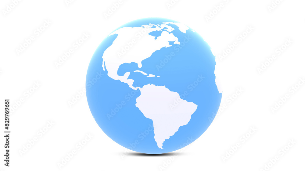 3d blue and white earth globe isolated on white. Copy space illustration background. 3d blue and white earth globe isolated on white. Copy space illustration background.