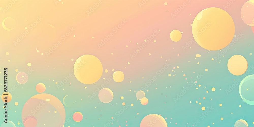 vector flat illustration of a light Aqua and Peach gradient background with circles, yellow highlights, and simple shapes in the style of simple shapes vector flat illustration of a light Aqua and Peach gradient background with circles, yellow highlights, and simple shapes in the style of simple shapes
