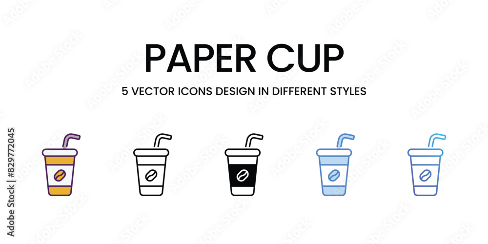 Paper Cup icons vector set stock illustration. Paper Cup icons vector set stock illustration.