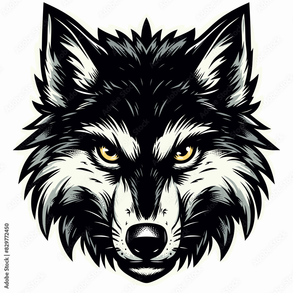 Fototapeta premium Graceful Maned Wolf, an Iconic Fauna of South America, Illustrated in Flat Design with Intricate Fur Patterns