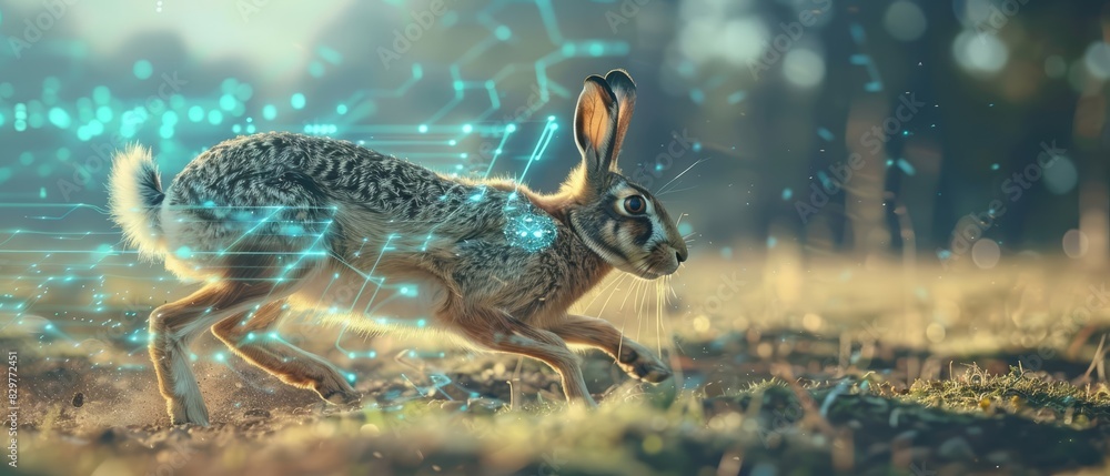 A hare darted across the field A hare darted across the field