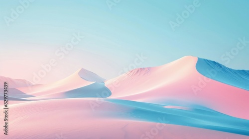 At the backdrop of a 3D pink desert, advertising background