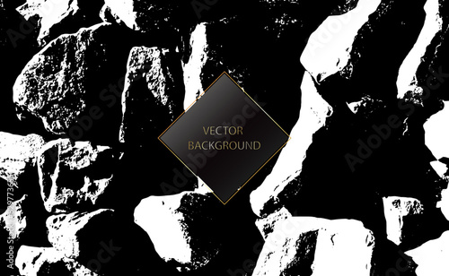 Unique abstract background black white geometric stone structure