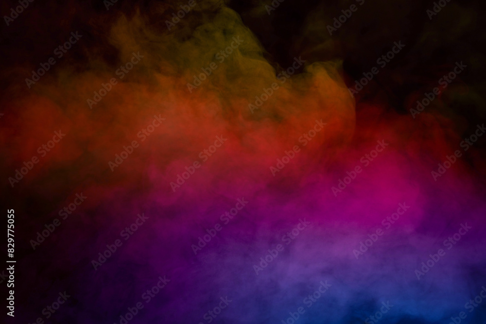 Orange and red steam on a black background. Orange and red steam on a black background.