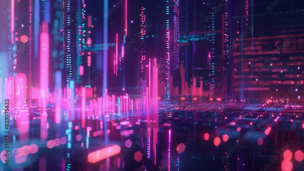 A colorful digital rendering of financial data analytics with neon blue and pink lights depicting graphs and data points, set against a dark background. A colorful digital rendering of financial data analytics with neon blue and pink lights depicting graphs and data points, set against a dark background.