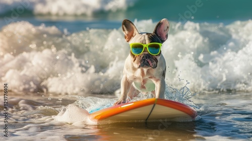 Surfin Paws: Canine Coolness on the Waves © pvl0707