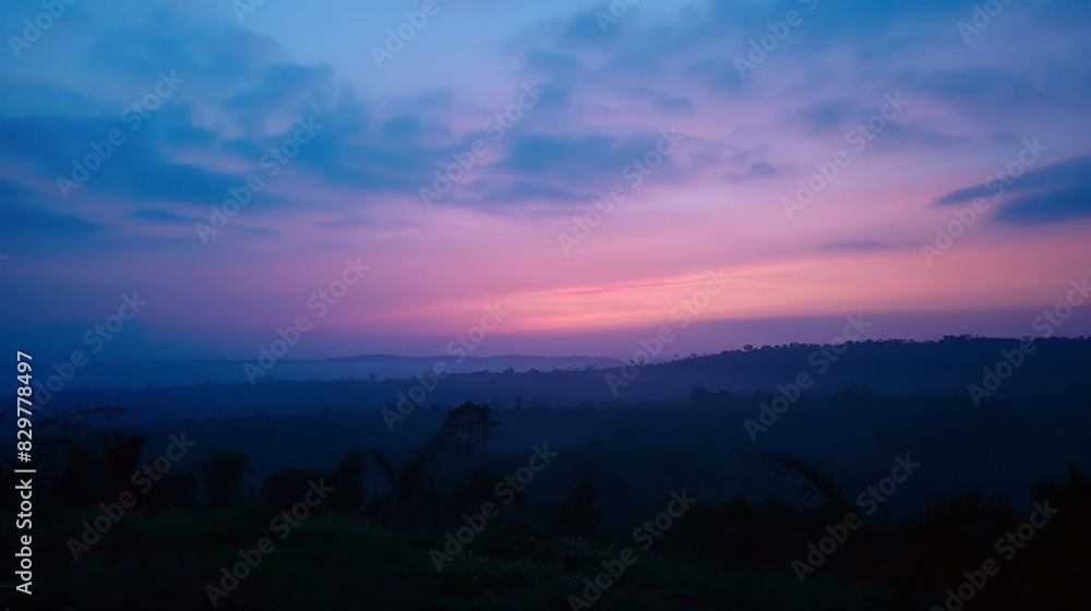 Twilight Serenity Over Rural Landscape Twilight Serenity Over Rural Landscape