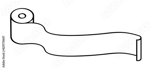 Cartoon WC paper or wc roll. Toilet paper roll. tape, tissue icon. Woman, man restroom, bathroom or kitchen logo. Hygiene, please keep toilet clean. Line rolls pattern