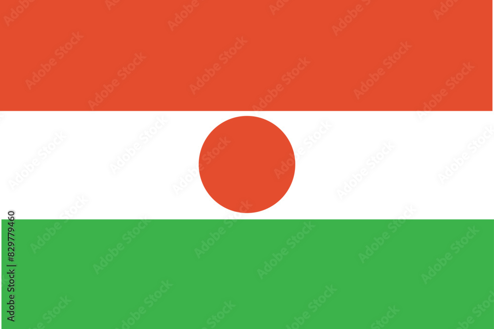 Fototapeta premium The flag of Niger. Flag icon. Standard color. Vector illustration. 