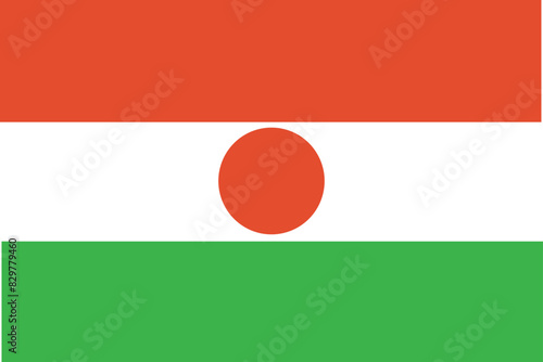 The flag of Niger. Flag icon. Standard color. Vector illustration. 