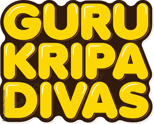 Celebrate the essence of spiritual guidance with this vibrant lettering vector design, adorned with the divine blessings of the guru