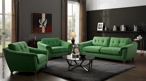 Best sofa design with the green color photo