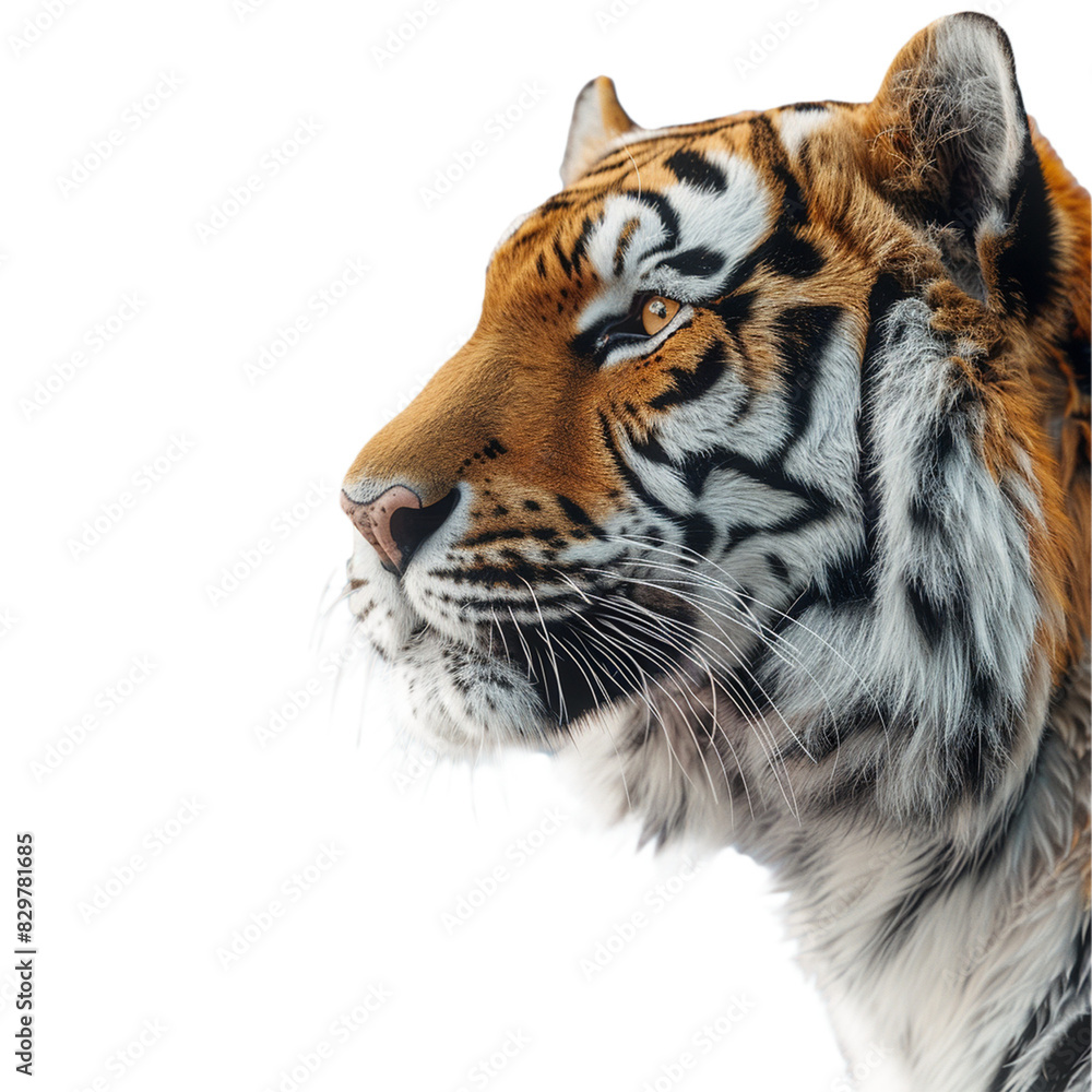 Fototapeta premium A tiger isolated on transparent background, Ai Generative