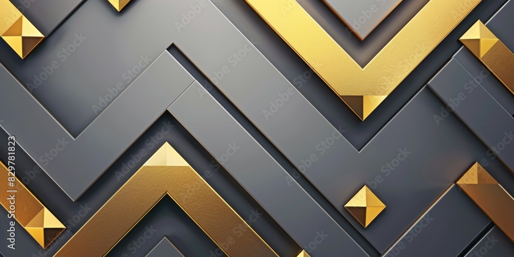 A gold and silver design with a lot of angles and points. The design is very intricate and detailed A gold and silver design with a lot of angles and points. The design is very intricate and detailed